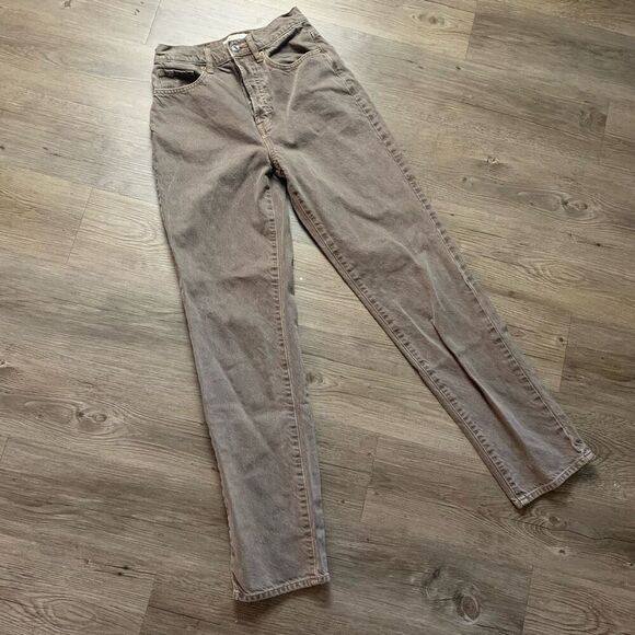 PacSun Dad Jean Brown Retro 24” Straight Leg High Rise - Picture 1 of 9